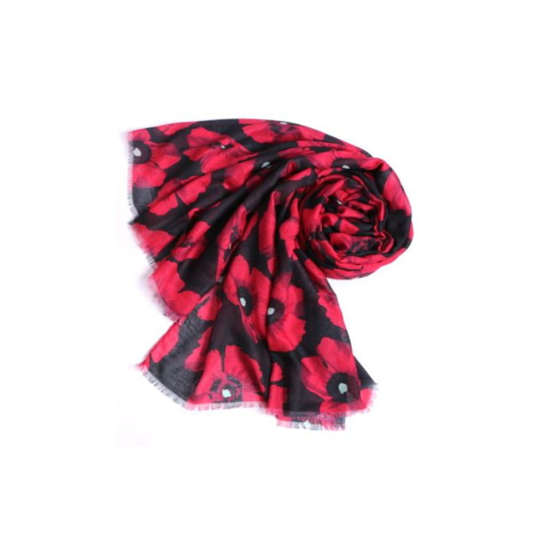 Scarf - Poppy Scarf Black/Red Poppy - The Keep Military Museum